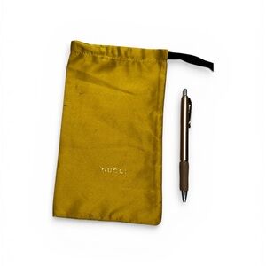 Gucci Yellow Drawstring Accessory Pouch with Black Tie